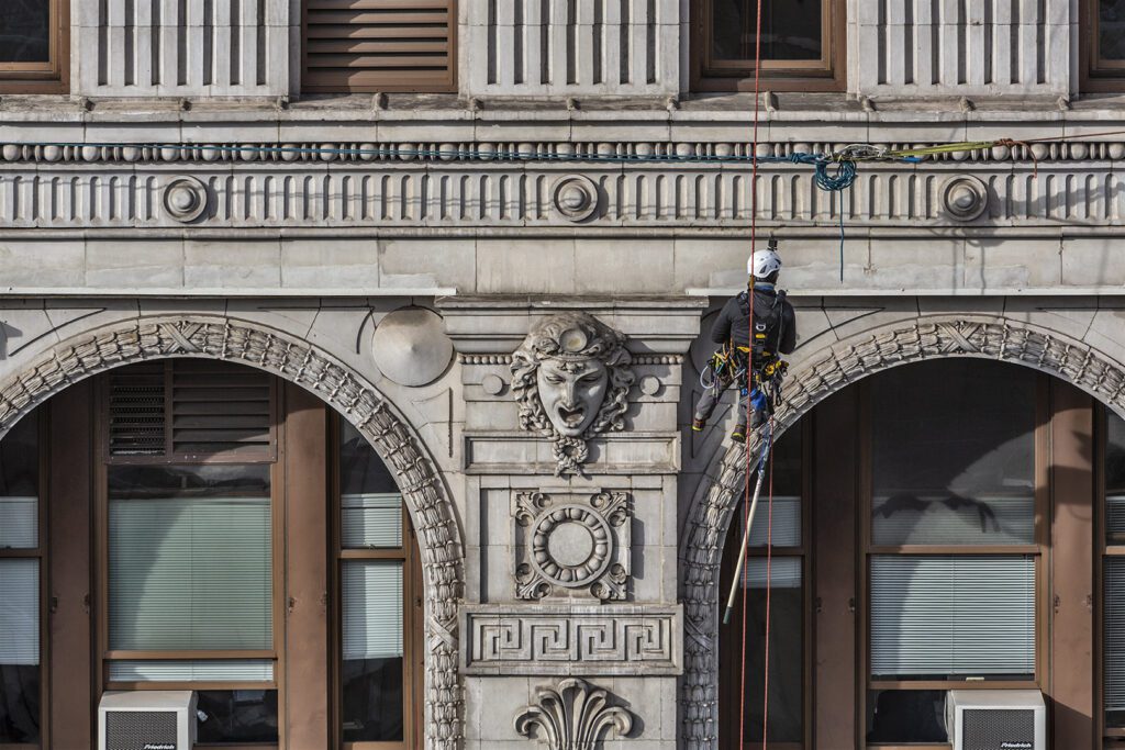 Facade Inspection Safety Program inspection on New York City Flatiron Building